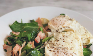 Keto Collard Greens with Bacon and Eggs